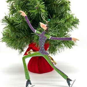 Marquis by Waterford Giddie Guy Gliding Ice Skater Metal Christmas Ornament 2004